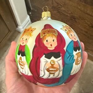 Vintage Hand Painted Three Wise Men Christmas Ornament